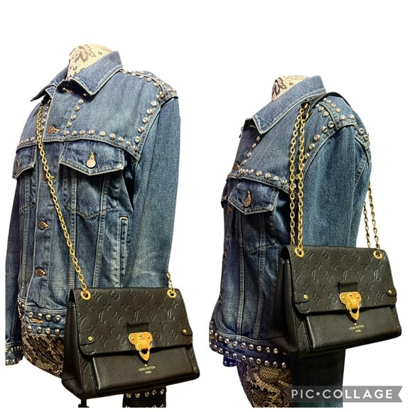 LOUIS VUITTON Vavin PM Black Monogram Empreinte Leather Bag Shoulder Crossbody - Picture 2 of 16